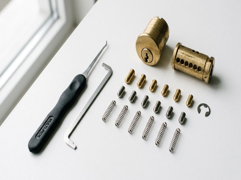 Lock cylinder and locksmith pick tools for professional service